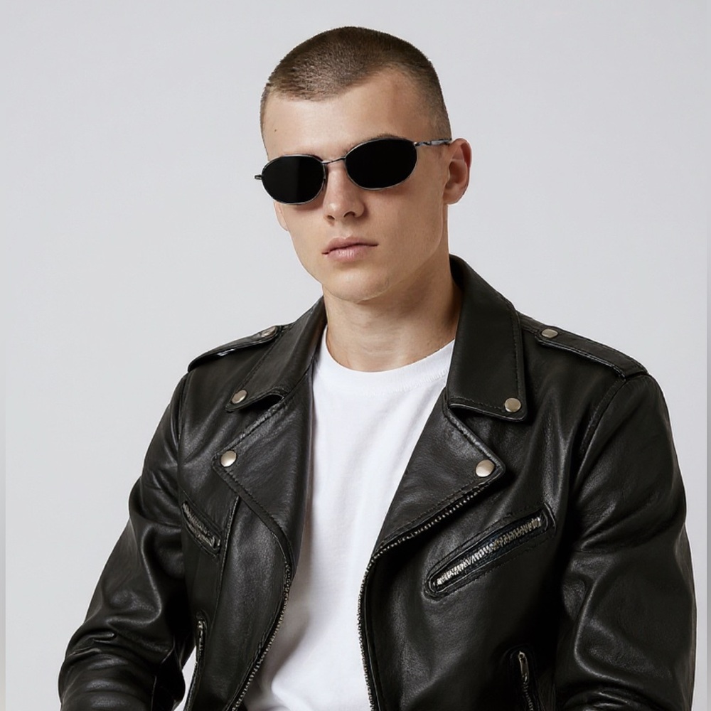 Harley-Davidson Men's Black Metal Oval Sunglasses & Case